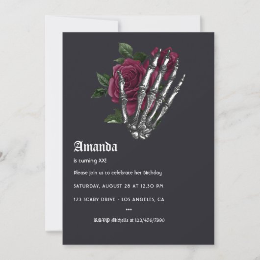 Whimsical Burgundy Halloween Party Einladung (Vorderseite)