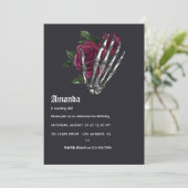 Whimsical Burgundy Halloween Party Einladung (Stehend Vorderseite)