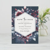 Whimsical Burgundy Wedding Save The Date (Stehend Vorderseite)