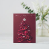 Whimsical Burgundy Weihnachtsbaum Postkarte (Stehend Vorderseite)