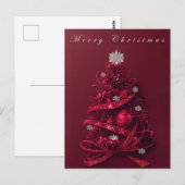 Whimsical Burgundy Weihnachtsbaum Postkarte (Vorne/Hinten)