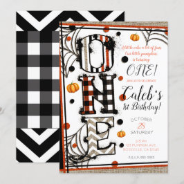 Whimsical Burlap Halloween Mashup 1. Geburtstag Einladung
