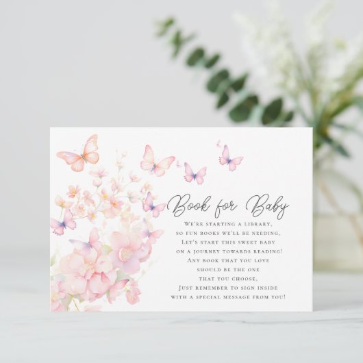 Whimsical Butterfets Book for Baby Enclosure Card Begleitkarte (Stehend Vorderseite)
