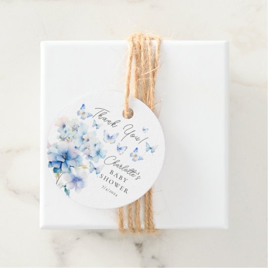 Whimsical Butterflies Babydusche Geschenkanhänger (Beispiel)