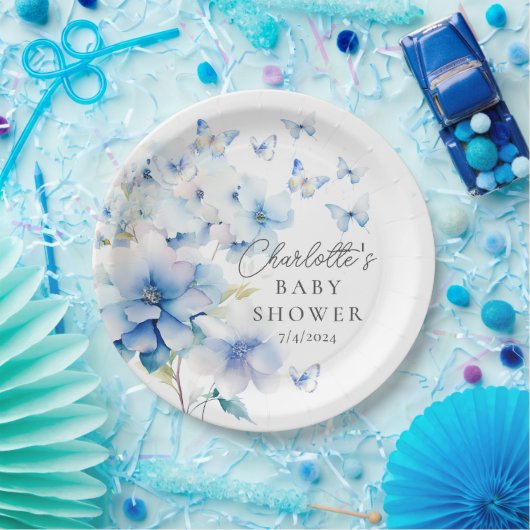 Whimsical Butterflies Babydusche Pappteller (Party)