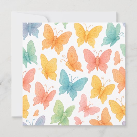 "Whimsical Butterflies" Einladung (Vorderseite)