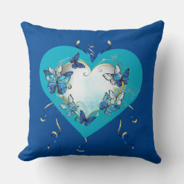 Whimsical Butterflies Heart Pillow Kissen