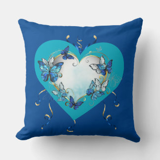 Whimsical Butterflies Heart Pillow Kissen