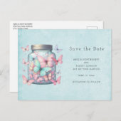 Whimsical Butterflies in a Jar Ankündigungspostkarte (Vorne/Hinten)