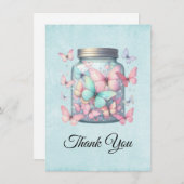 Whimsical Butterflies in a Jar Dankeskarte (Vorne/Hinten)