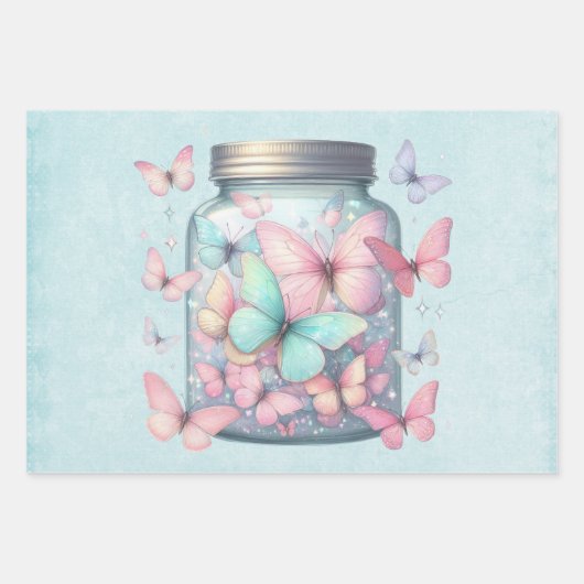 Whimsical Butterflies in a Jar Geschenkpapier Set (Vorderseite 2)