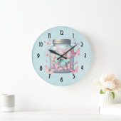 Whimsical Butterflies in a Jar Große Wanduhr (Zuhause)