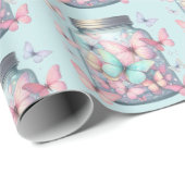 Whimsical Butterflies in a Jar Pattern Geschenkpapier (Rolleneckpunkt)