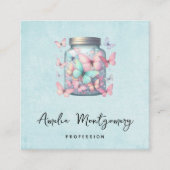 Whimsical Butterflies in a Jar Quadratische Visitenkarte (Vorderseite)
