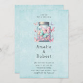 Whimsical Butterflies in a Jar Wedding Einladung (Vorne/Hinten)