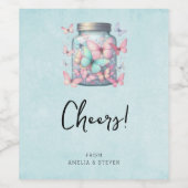 Whimsical Butterflies in a Jar Weinetikett (Einzelnes Label)