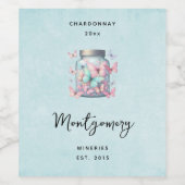 Whimsical Butterflies in a Jar Wine Making Weinetikett (Einzelnes Label)