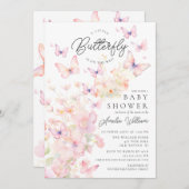 Whimsical Butterflies Kinderdusche Einladung (Vorne/Hinten)