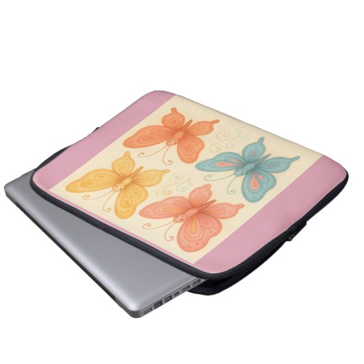 Whimsical Butterflies  Laptopschutzhülle (Vorne Knopf)