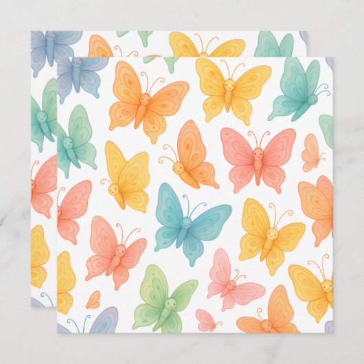 "Whimsical Butterflies" Save The Date (Vorne/Hinten)