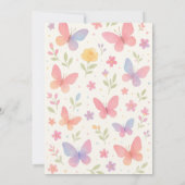 Whimsical Butterfly 1st Birthday Party Einladung (Rückseite)