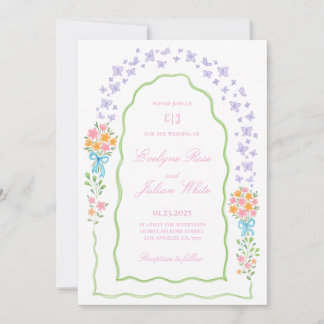 Whimsical Butterfly and Floral Weditation Einladung