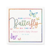 Whimsical Butterfly Babydusche Napkins - Frühjahr