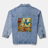 Whimsical Butterfly Detail Denim Jacket Jeansjacke (Rückseite)