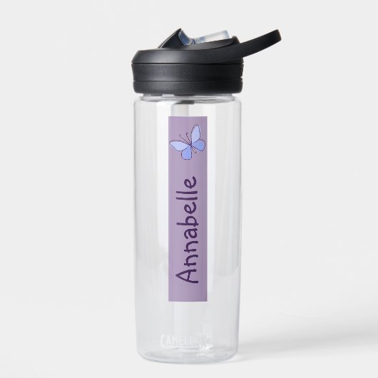 Whimsical Butterfly Doodle Ihr Name Trinkflasche (Links)