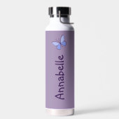 Whimsical Butterfly Doodle Ihr Name Violet Trinkflasche (Links)