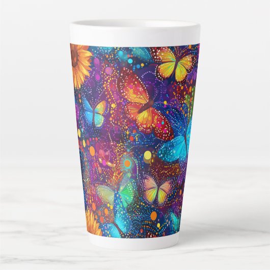 Whimsical Butterfly Dream Latte Tasse (Vorderseite)