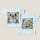 ✨ Whimsical Butterfly Dreams - Cartoon-Style T-Shi (Design Vorderseite & Rückseite)