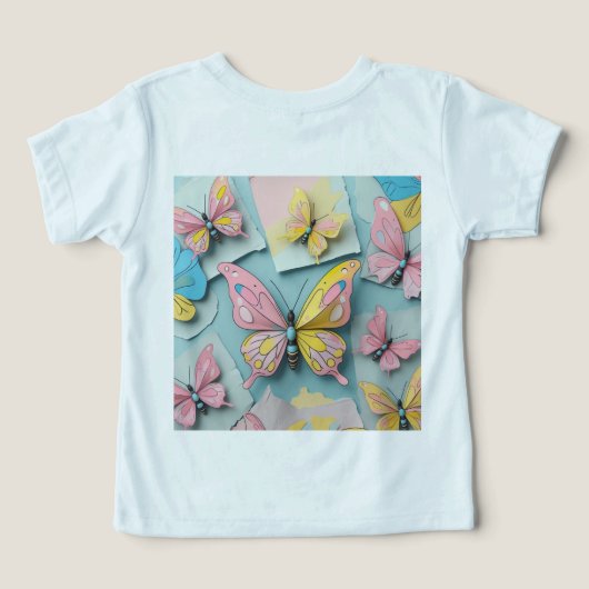 ✨ Whimsical Butterfly Dreams - Cartoon-Style T-Shi (Design Rückseite)