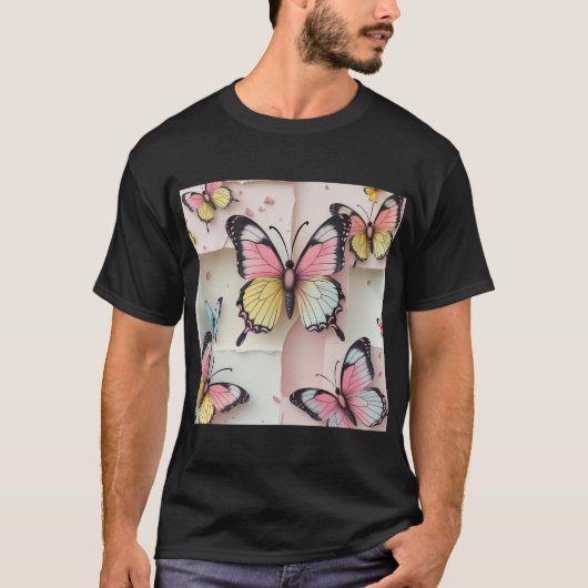 ✨ Whimsical Butterfly Dreams - Cartoon-Style T-Shi T-Shirt (Vorderseite)
