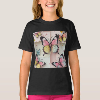 ✨ Whimsical Butterfly Dreams - Cartoon-Style T-Shi T-Shirt