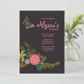 Whimsical Butterfly Einladung (Stehend Vorderseite)