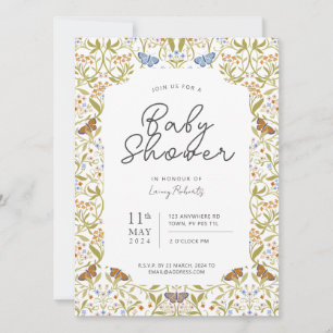 Whimsical Butterfly Enchanted Garden Baby Shower Einladung