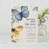 Whimsical Butterfly Fairytale Baby Dusche Einladung (Stehend Vorderseite)