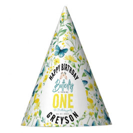 Whimsical Butterfly Floral 1. Geburtstag Partyhütchen