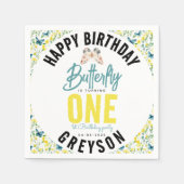 Whimsical Butterfly Floral 1. Geburtstag Serviette (Vorderseite)