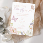Whimsical Butterfly Garden Erster Geburtstag Einladung