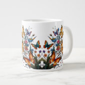 Whimsical Butterfly Garden Jumbo-Tasse (Vorderseite Rechts)