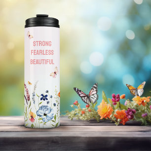 Whimsical Butterfly Garden Pink Personalisierte Zi Thermosbecher