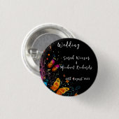 Whimsical Butterfly Garden Postcard Button (Vorne & Hinten)