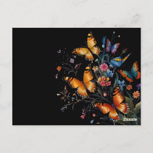 Whimsical Butterfly Garden Postcard Postkarte (Rückseite)