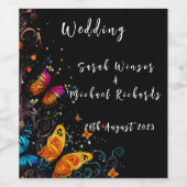 Whimsical Butterfly Garden Postcard Weinetikett (Einzelnes Label)