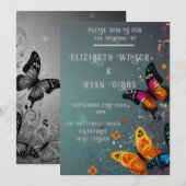 Whimsical Butterfly Garden Wedding Einladung (Vorne/Hinten)