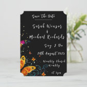 Whimsical Butterfly Garden Wedding Einladung (Stehend Vorderseite)