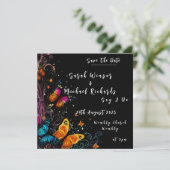 Whimsical Butterfly Garden Wedding Einladung (Stehend Vorderseite)