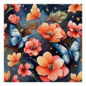 Whimsical Butterfly Illustration Unique Poster (Vorderseite)